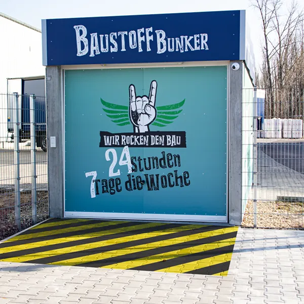 Baustoff Bunker außen